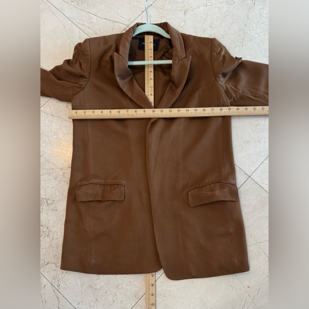Womens Brown Lightweight Blazer Jacket B20 - Picture 6 of 7